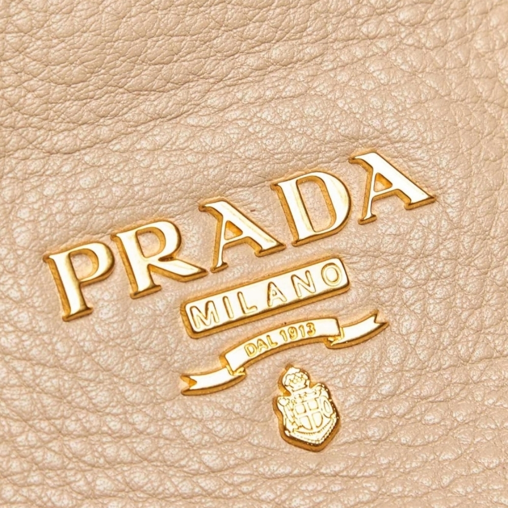 PRADA Cream Vitello Daino Leather Tote/ Crossbody Bag - Picture 7 of 9
